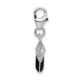 925 Sterling Silver 3-D Enameled Pistol with Lobster Clasp Charm