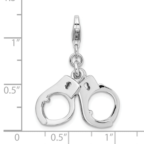 Moveable Hand Cuffs 3-D Clipable Charm