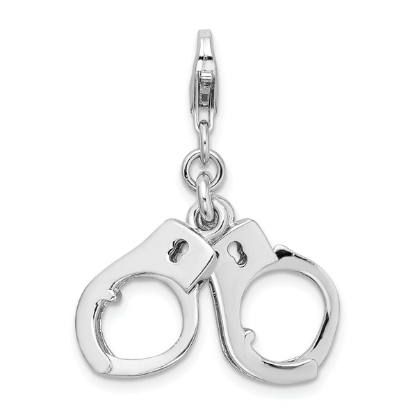 Moveable Hand Cuffs 3-D Clipable Charm