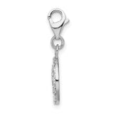 Sterling Silver Small CZ Peace Sign W/Lobster Claw Clasp Clasp Charm Charms