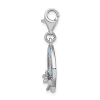 Sterling Silver Enamel Peace Sign With Dragonfly W/Lobster Claw Clasp Clasp Charm Charms