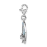 Sterling Silver Enamel Peace Sign With Dragonfly W/Lobster Claw Clasp Clasp Charm Charms