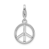 Small Peace Sign Charm in Sterling Silver