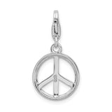 Small Peace Sign Charm in Sterling Silver