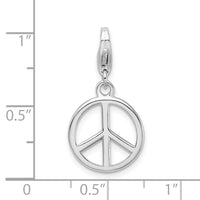 Small Peace Sign Charm in Sterling Silver