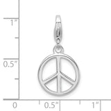Small Peace Sign Charm in Sterling Silver
