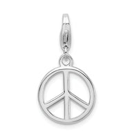Small Peace Sign Charm in Sterling Silver