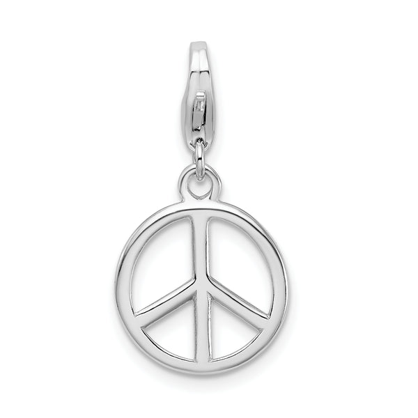 Small Peace Sign Charm in Sterling Silver