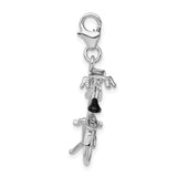 Goldia Sterling Silver 3-d Enameled Bicycle W/Lobster Claw Clasp Charm