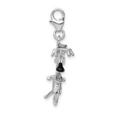 Goldia Sterling Silver 3-d Enameled Bicycle W/Lobster Claw Clasp Charm