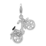 Goldia Sterling Silver 3-d Enameled Bicycle W/Lobster Claw Clasp Charm