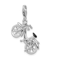 Goldia Sterling Silver 3-d Enameled Bicycle W/Lobster Claw Clasp Charm