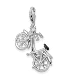 Goldia Sterling Silver 3-d Enameled Bicycle W/Lobster Claw Clasp Charm