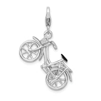 Goldia Sterling Silver 3-d Enameled Bicycle W/Lobster Claw Clasp Charm