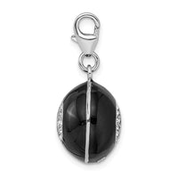 Sterling Silver 3-D Swarovski Element Magic 8 Ball with Lobster Clasp Charm