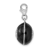 Sterling Silver 3-D Swarovski Element Magic 8 Ball with Lobster Clasp Charm