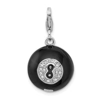 Sterling Silver 3-D Swarovski Element Magic 8 Ball with Lobster Clasp Charm