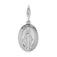Sterling Silver Miraculous Medal W/Lobster Claw Clasp Clasp Charm Charms