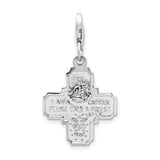 Sterling Silver 4-way Medal W/Lobster Claw Clasp Clasp Charm Charms