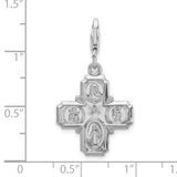 Sterling Silver 4-way Medal W/Lobster Claw Clasp Clasp Charm Charms