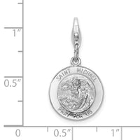 Sterling Silver Saint Michael Medal w/Lobster Clasp Charm
