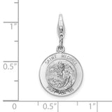Sterling Silver Saint Michael Medal w/Lobster Clasp Charm