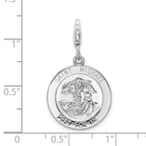 Sterling Silver Saint Michael Medal W/Lobster Claw Clasp Clasp Charm Charms