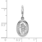 Goldia Sterling Silver Saint Christopher Medal W/Lobster Claw Clasp Charm