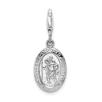 Goldia Sterling Silver Saint Christopher Medal W/Lobster Claw Clasp Charm