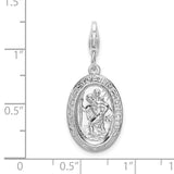 Sterling Silver St. Christopher Medal W/Lobster Claw Clasp Clasp Charm Charms