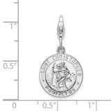 SS RH St. Christopher Medal w/Lobster Clasp Charm Fine Jewelry Gift For Her For Women