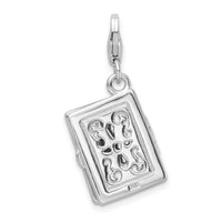 Sterling Silver 3-D Enameled Bible W/Lobster Claw Clasp Clasp Charm Charms