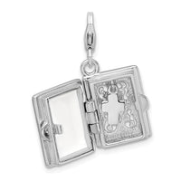 Sterling Silver 3-D Enameled Bible W/Lobster Claw Clasp Clasp Charm Charms