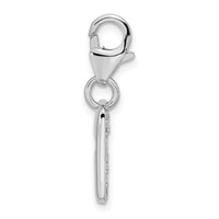 Sterling Silver CZ Cut-out Cross/Faith Clip-on W/Lobster Claw Clasp Clasp Charm Charms