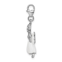 Enamel Swarovski Element Angel Charm in Sterling Silver