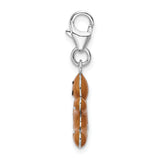 Sterling Silver 3-d Enameled Gingerbread Cookie W/lobster Clasp Charm
