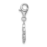 Amore LaVita Sterling Silver CZ Snowflake with Lobster Clasp Charm