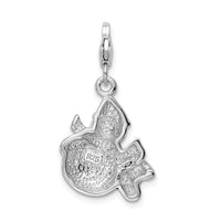 SS RH Enameled Swarovski Crystals Snowman w/Lobster Clasp Charm Fine Jewelry Gift For Her For Women