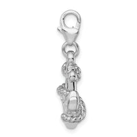 Goldia Sterling Silver 3-d Enameled Anchorw/Lobster Claw Clasp Charm