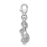 Goldia Sterling Silver 3-d Enameled Anchorw/Lobster Claw Clasp Charm