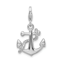 Goldia Sterling Silver 3-d Enameled Anchorw/Lobster Claw Clasp Charm