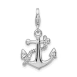 Goldia Sterling Silver 3-d Enameled Anchorw/Lobster Claw Clasp Charm