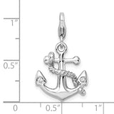 Goldia Sterling Silver 3-d Enameled Anchorw/Lobster Claw Clasp Charm