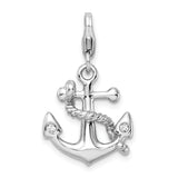Goldia Sterling Silver 3-d Enameled Anchorw/Lobster Claw Clasp Charm