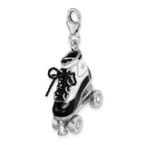 Amore LaVita Sterling Silver 3-D Enameled Roller Skatewith Lobster Clasp Charm