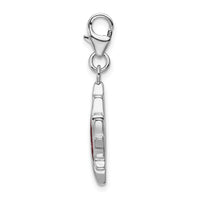 Sterling Silver 3-D Enameled Maple Leafw/Lobster Claw Clasp Clasp Charm Charms