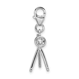 SS RH 3-D Enameled Telescope w/Lobster Clasp Charm Fine Jewelry Gift For Her For Women