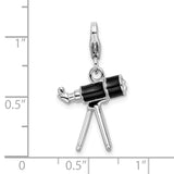 SS RH 3-D Enameled Telescope w/Lobster Clasp Charm Fine Jewelry Gift For Her For Women