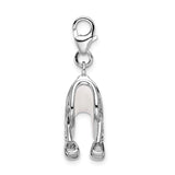 Amore LaVita Sterling Silver 3-D Enameled Saddlewith Lobster Clasp Charm
