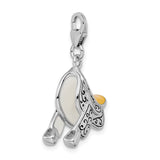 Amore LaVita Sterling Silver 3-D Enameled Saddlewith Lobster Clasp Charm